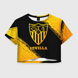 Футболка 3D укороченная женская Sevilla - gold gradient, цвет: 3D-принт