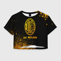 Футболка 3D укороченная женская AC Milan - gold gradient, цвет: 3D-принт