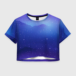 Женский топ Синий космос и звезды