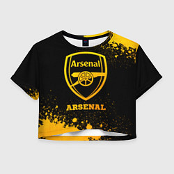 Футболка 3D укороченная женская Arsenal - gold gradient, цвет: 3D-принт