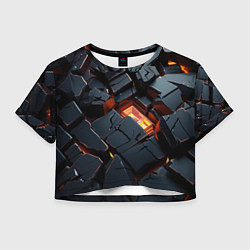 Женский топ Черные камни с разломами