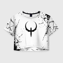 Футболка 3D укороченная женская Квейк краски текстура гейм, цвет: 3D-принт