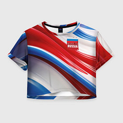 Женский топ Герб России на абстрактном фоне