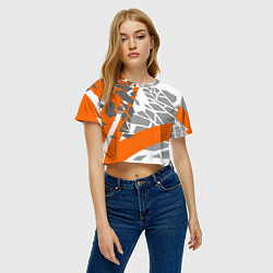 Футболка 3D укороченная женская Racing texture, цвет: 3D-принт — фото 2
