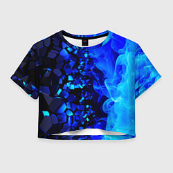 Женский топ Осколки плиток и синий огонь