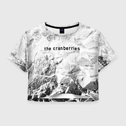 Футболка 3D укороченная женская The Cranberries white graphite, цвет: 3D-принт