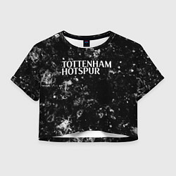 Футболка 3D укороченная женская Tottenham black ice, цвет: 3D-принт