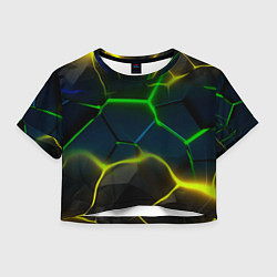 Женский топ Неоновые яркие зеленые плиты с желтым светом