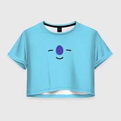 Футболка 3D укороченная женская BT21-Koya, цвет: 3D-принт