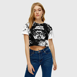 Футболка 3D укороченная женская Arctic Monkeys рок пес, цвет: 3D-принт — фото 2