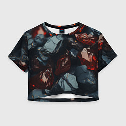 Женский топ Темные блестящие абстрактные камни