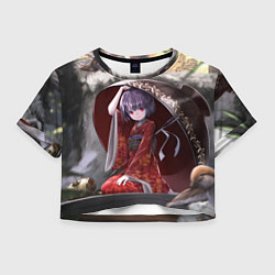 Футболка 3D укороченная женская Touhou Project Симмёмару Сукуна, цвет: 3D-принт