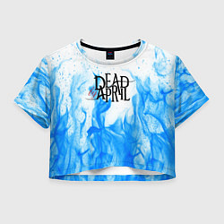 Футболка 3D укороченная женская Dead by april fire blue, цвет: 3D-принт