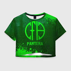 Футболка 3D укороченная женская Pantera - green gradient, цвет: 3D-принт