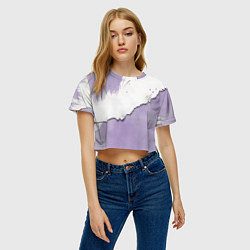 Футболка 3D укороченная женская Штукатурка и лавандовая краска, цвет: 3D-принт — фото 2