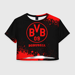 Футболка 3D укороченная женская Borussia - red gradient, цвет: 3D-принт