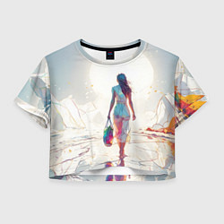 Женский топ Девушка на фантастическом пляже