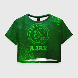 Футболка 3D укороченная женская Ajax - green gradient, цвет: 3D-принт