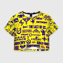 Женский топ Логотипы игр на жёлтом