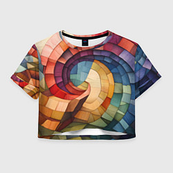 Женский топ Разноцветная мозаика в виде спирали