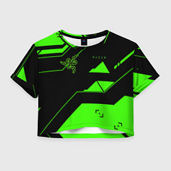 Футболка 3D укороченная женская Razer geometry game, цвет: 3D-принт
