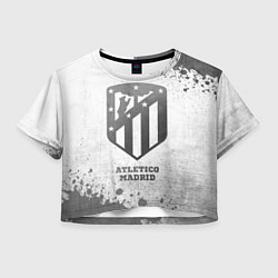 Футболка 3D укороченная женская Atletico Madrid - white gradient, цвет: 3D-принт