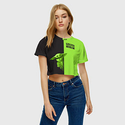 Футболка 3D укороченная женская Child Grogu, цвет: 3D-принт — фото 2