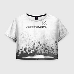 Футболка 3D укороченная женская CreepyPasta - white gradient посередине, цвет: 3D-принт