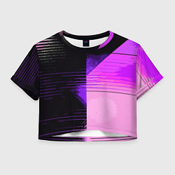 Женский топ Горизонтальные полосы на чёрно-розовом фоне