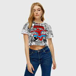 Футболка 3D укороченная женская Человек паук комиксы, цвет: 3D-принт — фото 2