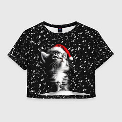 Женский топ Милый котенок - первый снег