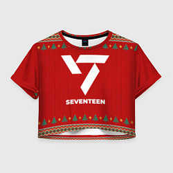 Футболка 3D укороченная женская Seventeen new year, цвет: 3D-принт