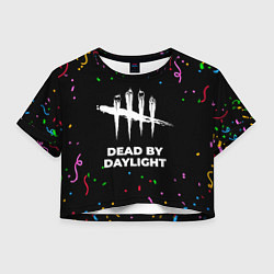 Футболка 3D укороченная женская Dead by Daylight конфети, цвет: 3D-принт