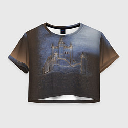 Футболка 3D укороченная женская Замок принцессы, цвет: 3D-принт