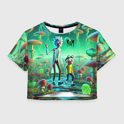 Женский топ Рик и Морти изучают планету мухоморов - нейроарт ф