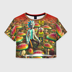 Женский топ Рик и Морти заблудились в мухоморном поле