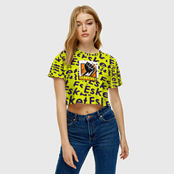Футболка 3D укороченная женская Rainbow six pattern rap, цвет: 3D-принт — фото 2
