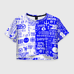 Футболка 3D укороченная женская Twenty one pilots лого, цвет: 3D-принт