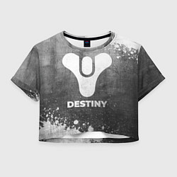 Футболка 3D укороченная женская Destiny - grey gradient, цвет: 3D-принт