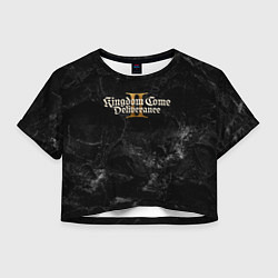 Футболка 3D укороченная женская Kingdom Come Deliverance 2 dark logo, цвет: 3D-принт