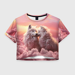 Футболка 3D укороченная женская Волчья страсть, цвет: 3D-принт