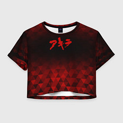 Футболка 3D укороченная женская Akira red poly, цвет: 3D-принт