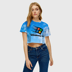 Футболка 3D укороченная женская Windows 95 logo, цвет: 3D-принт — фото 2