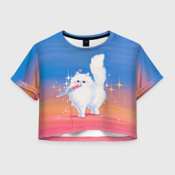 Футболка 3D укороченная женская Я на грани, цвет: 3D-принт