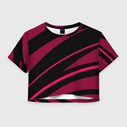Женский топ Чёрный с розовым абстракция полосы