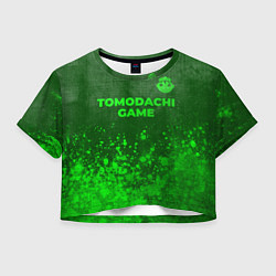 Футболка 3D укороченная женская Tomodachi Game - green gradient посередине, цвет: 3D-принт
