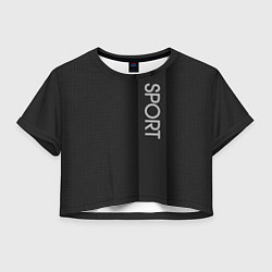 Женский топ Sport чёрно-серый полоса с затемнением