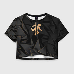 Футболка 3D укороченная женская Portal golden poly, цвет: 3D-принт