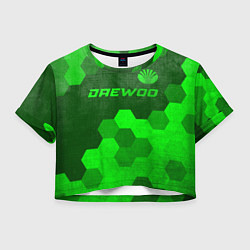 Футболка 3D укороченная женская Daewoo - green gradient посередине, цвет: 3D-принт