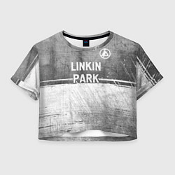 Футболка 3D укороченная женская Linkin Park 2024 - grey gradient посередине, цвет: 3D-принт